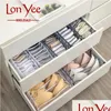 Cajas de almacenamiento Contenedores Ropa interior plegable Sujetador Panty Calcetines Organizador Caja almacenada Der Closet Bufandas Organizadores Bolsas divisoras de nylon Yl0336 Dhija