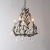 Pendelleuchten Amerikanischen Land Schmiedeeisen Kronleuchter Kristall Lampe Europäischen Stil Einfache Nordic Ländlichen Retro Alte Kinderzimmer Schlafzimmer