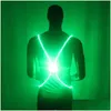 Motocycle Racing Clothing Ly 1Pcs Light Up Led Reflective Vest Safety Belt Strap Night Running Cycling Glow Sd6691 Drop Delivery Mob Dhr3N
