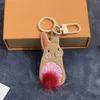 Yeni Tasarımcı Keychain Tavşan ve Panda Peluş Peluş Sevimli Bayanlar Çanta Erkek Araba Anahtarı Yüksek Dereceli Yaratıcı Kolye