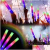 Party Decoration 12/15/30/60pcs Cheer Tube Stick Glow Sticks Dark Light For Bk Colorf Wedding Foam RGB LED Glowparty Drop Delivery H DHFEZ