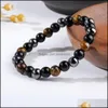Beaded 8Mm 10Mm Handmade Personality Charm Men Strands Jewelry Natural Stone Bead Wood Beads Bracelets For Women Drop Delivery Otocl