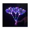 Party Decoration HeartsHaped LED stor storlek Bobo Balloon med 13,8 tums Tow Bar Valentines Day String Lights Balloons Colorf Drop de Dhksj