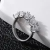 Wedding Rings Trendy Silver Plated 5 Round Crystal Engagement For Women Shine CZ Stone Inlay Fashion Jewelry Party Gift Ring