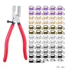 Hooks Rails 60 Pcs 2.5Cm Key Fob Keychain Hardware With Pliers Tool Set For Wristlet Clamp Lanyard Making Drop Delivery Home Garde Dhkjl