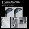 Rubinetti per lavabo da bagno Pannello doccia con luce a LED Cascata Pioggia Display digitale Rubinetto Set SPA Massaggio con getto a colonna Miscelatore Rubinetto Sistema a torre 221111