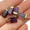 Natural Crystal Stone 6x15mm Rectangle Pendant Amethyst Tiger Eye Quartz For DIY Necklace Earrings Jewelry Accessories