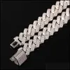 سلسلة الهيب هوب إضافة Zirconia bling مكعب Iced Out Gold Sier Open Lock Seamless Miami Miami Link Bracelet for Men Rapper Jewelery 364 218y