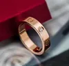 Love vis rings mens anneaux classiques de luxe de luxe bijoux femmes titanium en acier en acier or argent dor￩ rose ne jamais fondre pas allergique -4 / 5/6 mm sac ￠ poussi￨re