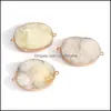 Charms Druzy Agate Pendant Charm Twosides Natural Gemstone Irregar Mti Color With Gold Plated For Diy Jewelry Making Drop Delivery F Otxoc