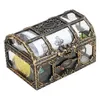 Halloween Supplies Nautical E Plastics Pirate Treasure Chest Box avec des bijoux colorés Gemsprops en plastique Argent Pièces d'or Télescope Wh Dhuek