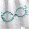 Bracelets porte-bonheur coeur aimant attire Couples étudiants bonnes soeurs main corde amitié Bracelet bijoux livraison directe Otih0
