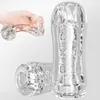 Masturbator Sex Toy Manual Sucking Extrusion Male Masturbators Portable Transparent Pocket Pussy Stroker with Vagina Textured Blowjob Toys Penis TPE VGZ4