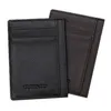 Gubintu Genuine Leather Men Men Slim Front Card Case Credit Super Thin Think Card Card Trave Wallet Tarjetero Hombre27f