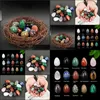 Stone Natural Crystal Egg Ornaments Quartz Healing Crystals Energy Reiki Gem Living Room Decoration Drop Delivery Jewelry Dhbez