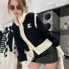 Women's Sweaters designer version sweaters cardigan woman black and white color contrast zipper short for women in autumn sweater winter 2023 CL15