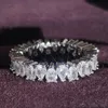 Choucong Märke Vigselringar Enkla modesmycken 925 Sterling Silver Vattendroppe 5A Cubic Zircon CZ Diamant Ädelstenar Löfte Kvinnor Förlovningsband Ring Present