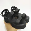 Plattform Hög märke 2022 klackar Chunky Leisure Block Gladiator Goth Black Shoes Woman Trendiga Summer Women Sandals T230208 443