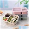 Lunchboxen tassen 3 rooster tarwe st dozen magnetron bento food grade gezondheid diner diner diner diner draagbaar fruit snack opslagcontainer v dh10f