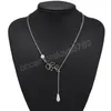 Bohemian Vintage Simple Casual Hollow Leaf White Simulated Pearl Water Drop Pendant Halsband Cleavicle Chain Jewelry