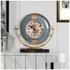 Desk Table Clocks Nordic Gold Clock Vintage Creative Silent Luxury Simple Bedroom Reloj Escritorio Home Decoration Ac50Tc Drop Del Dhlka