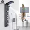 Banyo lavabo muslukları LED hafif duş paneli şelale yağmur dijital ekran set seti spa masaj jet sütunu mikser musluk kulesi sistemi 221111
