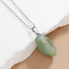 Natural Irregular Rough Raw Fluorite Stone Pendant Healing Crystal Gemstone Stainless Steel Chain Necklace Women Jewelry