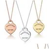 Collares colgantes moda Por favor regrese al collar de la llave del corazón de Nueva York Original 925 Sier Love Charm Women Women Jewelry Regalo Dhmwo