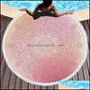 Serviette ronde plage Mandala microfibre géométrie Terry épais avec glands couverture pique-nique jeter tapis de yoga Tra doux 59 pouces livraison directe Otdq7