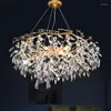 Kroonluchters moderne led kroonluchter kristal luxe goud hall lamp woondecoratie eetkamer sets glans salon indoor home light armatuur