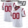 Maglia da calcio personalizzata 55 junior 5 reggie seau marcus bush allen bianco rosso ncaa college da uomo da calcio uomini donne