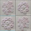 Uroki okrągłe ssorted 18 mm Circle Donut Pink Rose Quartz Natural Kamienne Kryształowe wisie do naszyjnika