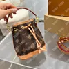 Classic Old Flower String Bucket Bags Designer Leather Shoulder Bag For Womens Men Luxury Crossbody Fashion Small Tote Handbags 2212175YY