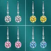 Dangle & Chandelier new fashion simple round zircon luxury long ear hook classic ladies earrings party accessories wholesale