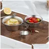 Bowls Outdoor Stainless Steel Snow Bowl Kitchen Fruit Soup Tureen Instant Noodles Portable Cam Water Cup Picnic Tableware Drop Deliv Dhdcb