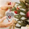 Weihnachtsdekorationen Sublimation Engelsflügel Ornament Hängendes Herz Gedenken Leerer herzförmiger Anhänger Home Tree Wall Drop Deli Dhzob