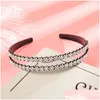 Headbands Headbands Rhinestone Crystal Hoop Double Row Belt Teeth Non Slip Hairpin Women Resin Headwear Hair Accessories Gifts Beauty 4 3Yy M2 Dh8Wb