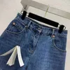 Женские джинсы дизайнер G Новый высокий талия тонкая металлическая двойная кнопка кармана широкие джинсовые шорты для женщин 9nkz x2zy