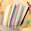 Penns￤ckar 20st/parti 20.5x8.5cm DIY Vit duk Blank Plain dragkedja Pen Stationery Cases Clutch Organizer Bag Gift Storage Pouch Dr DHCFM