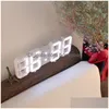 Schreibtisch Tischuhren 3D LED Wanduhr Saat Digital Alarm Display 3 Helligkeitsstufen Uhren Nachtlicht Sn Home Küche Büro Drop Dhjl6