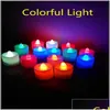 Kunst en ambachten 3,5x4,5 cm LED Tealight Tea Candles Flameless Light Battery bediende bruiloft Verjaardagsfeest Kerstdecoratie 50L Dhixz