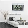 Desk Table Clocks Digital Electronic Alarm Clock Large Led Calendar Temperature Meter Display Home Office Wall Drop Delivery Garden Dhlxk