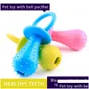 Dog Toys Chews 9Cmx3.7Cm Tpr Pacifier Shaped Teething Chew Toy Interactive Teeth Cleaning Puppy Antibite Training Drop Delivery Ho Dh43Q