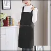 Aprons Fashion Simple Htype Shoder Apron Unisex Kitchen Work Garden Doble Sided Two Pocket Er Smock Drop Delivery Home Textiles Otret