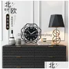 Desk Table Clocks Nordic Decoration Clock Modern Simple Creative Silent Desktop Drop Delivery Home Garden Decor Dhnxz