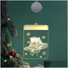 Christmas Decorations Hanging Light Adhesive 3D Visual Effect Acrylic Led Ornament Festival Themed Night For Party Home Supplies Dro Dhypd