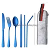 Dinnerware Sets Set Cutlery 7 Restaurant Pieces Steel Knife St Fork Tableware Western Classic Stainless Dinner Dining Drop Delivery Dhlst