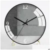 Desk Table Clocks Luxury Metal Smart Clock Mute Mirror Livingroom Electronic Digital Watch Masa Saati Home Decor Ek50Tc Drop Deliv Dhv7Z