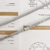 Nowa moda 3 mm 16-24 cala 925 Srebrny Bling Moissanite Diamentowy łańcuch tenisowy Bransoletka dla kobiet
