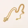 Gold Plated Pendant Brand Designers Face Emed Stamp Fashion Women Love Halsband bröllopsfest smycken gåva